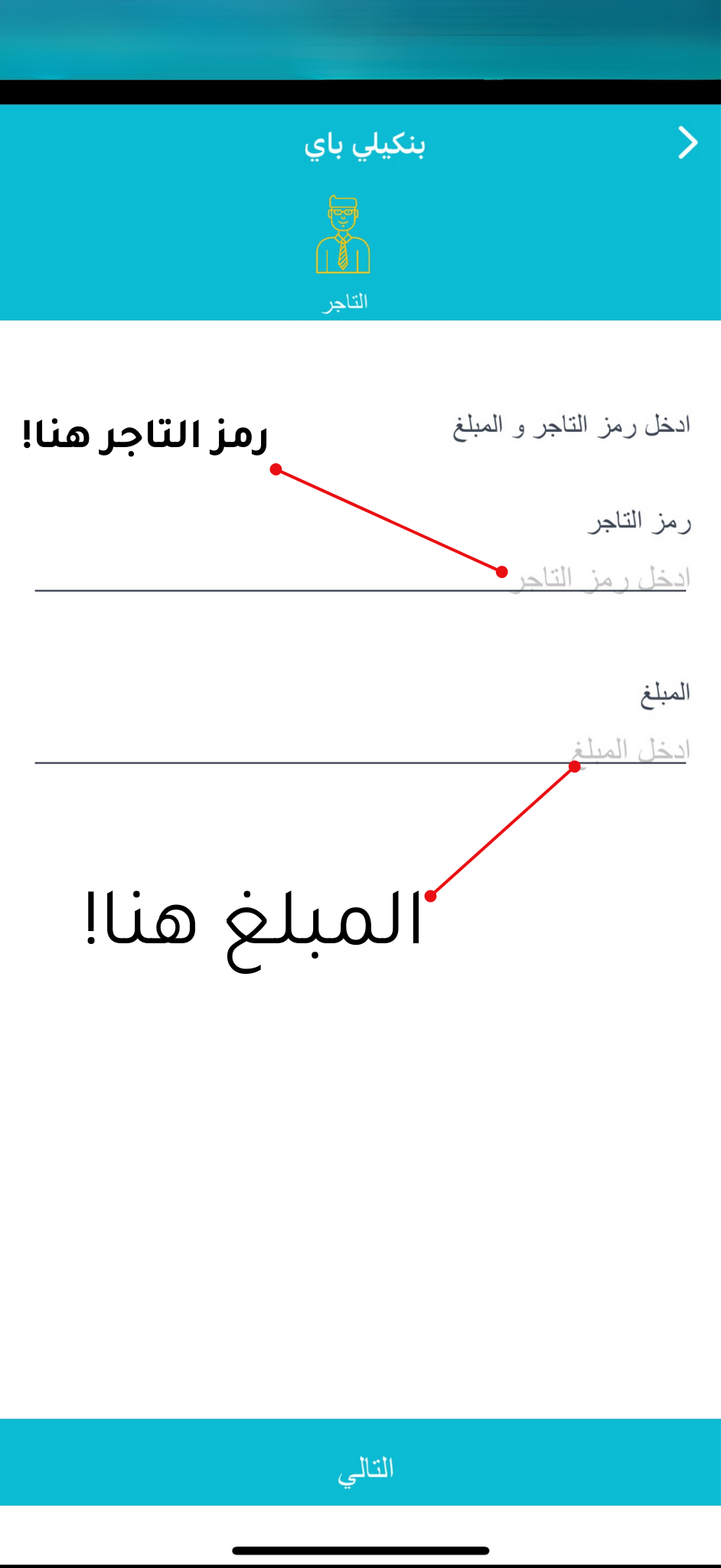 شاشة مراجعة البيانات في تطبيق بديل